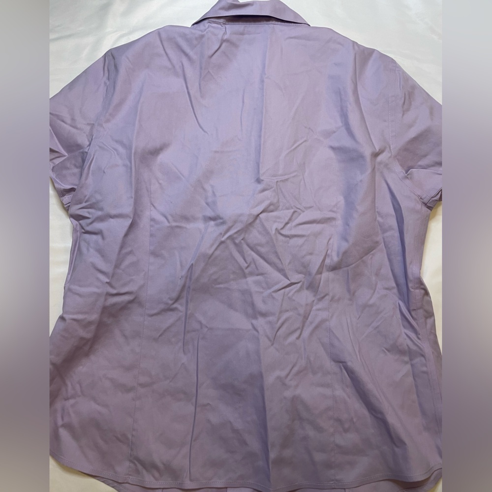 Jones New York collection platinum non-iron size 12 purple button up blouse - Picture 4 of 6